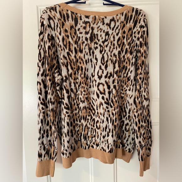 Nwt express leopard print knit sweater size XL brown - Picture 2 of 6